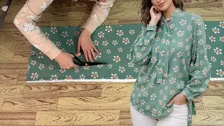 Хитрости раскроя для пошива рубашки из 1,6 метра ткани 🌸