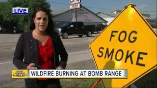 Large wildfire burning at Air Force Bombing Range in Avon Park