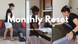 MONTHLY RESET 🧹🧽🫧Deep cleaning my apartment