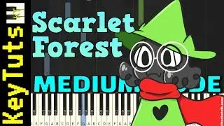 Scarlet Forest from Deltarune - Medium Mode [Piano Tutorial] (Synthesia)
