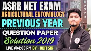 ASRB NET Entomology: Previous Year Paper Solution | ICAR NET Agricultural Entomology Solved Paper