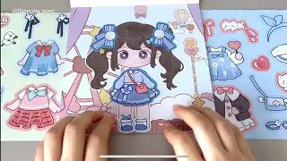 [🌸 ASMR Paper DIY 🌸] Paper Doll Dress Up Sticker ASMR Costume Change Sticker 