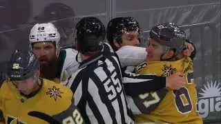 Max Pacioretty retaliates after getting cross checked by BrentBurns SanJoseSharks@VegasGoldenKnights
