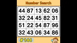 【JimmyPuzzle】 Daily Brain Training, Test Your Focus and Memory 《Number Search｜Brain Exercise》 #144