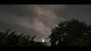 20 MINUTES WATCHING NIGHT SKY AT 8PM-Light rain-Dishwashing sound-Sirene-and Sholawat