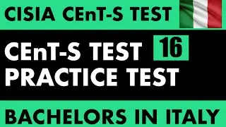 CENT-S OFFICIAL SOLVED PRACTICE PAPER | ITALIAN UNIVERSITIES ADMISSION TEST | MCQS BIO CHEM PHY