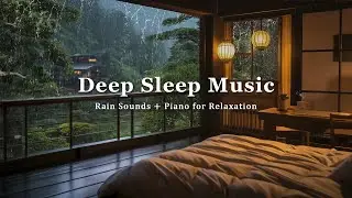 3 Hours Relaxing Sleep Music for Stress Relief Music | Rain Falls Outside the Window - Piano Chill