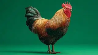 Rooster Green Screen Video 🐓 | Realistic Cock Bird 4K Background for Editing