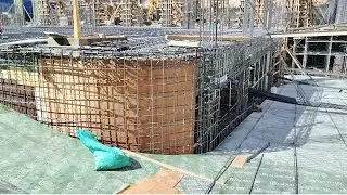Basement Parking Road Construction _ Accurate Techniques of Down Ramp Formwork & Concrete | Building