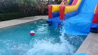 Slow motion pool party slip n slide(3)