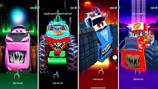 Truck Monster Eater vs McQUEEN Monster Truck vs Police Sport Car Eater vs Mack Truck Monsters Tiles