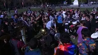 Colorful protest for free education in Santiago de Chile