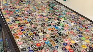 BOTTLE CAP TABLE - Over 900 Bottle Caps..WOW!!