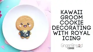 Wedding Groom Gingerbread Cookie decorating with Royal Icing