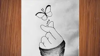 How to draw hand with butterfly pencil drawing #thechetanart