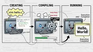 Linux C Programming: Hello World in Terminal (Create, Compile, Run)