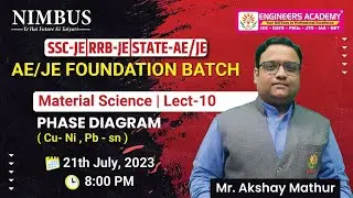 Material Science for AE/JE Foundation Batch (ME) - 🔴 Live Class | SSC JE/RRB JE/STATE AE&JE | L-10