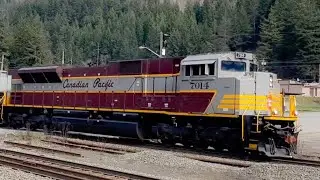 CP 7014 Heritage Unit Throttles Up w/Mid Train DPU In Boston Bar British Columbia