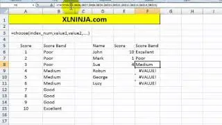 Excel CHOOSE formula explained