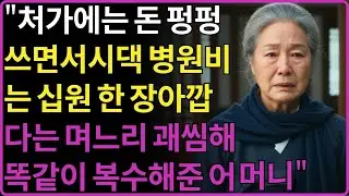 ''시댁에 쓰는 돈은 십원한장도 아까워!''처가엔 돈 펑펑 쓰면서 시댁 병원비에는 십원 한장도 아깝다는 아들 며느리 말에 집팔고 통쾌하게 복수한 어머니의 사연