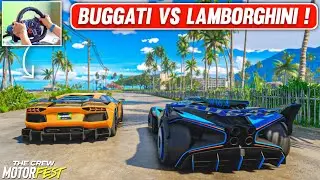BUGGATI BOLIDE VS LAMBORGHINI AVENTADOR LP 700-4! 🔥 The Crew Motorfest | LOGITECH G29