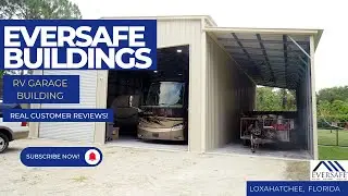 Metal RV Garage Building with lean-to in Loxahatchee, Florida Reviews by Eversafe Buildings