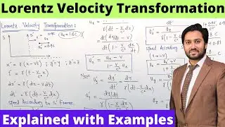 Lorentz Velocity Transformation Equation Explained with Examples | Relativistic Addition of Velocity