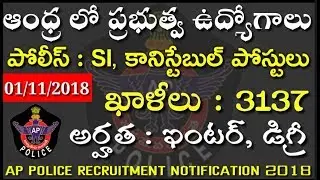 AP Police recruitment notification 2018 apply online 2018 | AP police SI, constable jobs apply 2018
