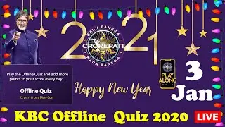 KBC Daily Play along Offline Quiz Answer 3 Januray 2021 win 1000 points | KBC Classes 🔥🔥🔥 |