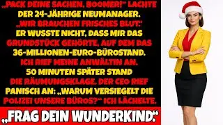 Er wollte mich wie Müll rauswerfen – aber das Büro gehört MIR. Jetzt fleht der CEO um Gnade.
