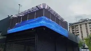 3D DOOH Screen Curve Arc#led #screen  #leddisplay #leddisplayscreen #panel #outdoors #interior#tech