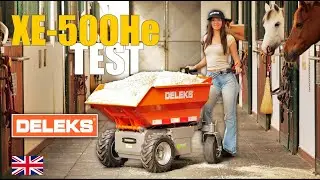 New DELEKS XE500H electric wheelbarrow presented by Deborah at St. George Stables