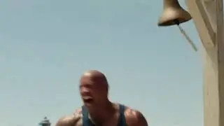 Baywatch - Zac and Rock saving the children scene
