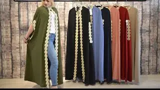 قص وخياطة الصايه (العبايه)المفتوحه  بدون كم سهله جدا وبسبطه