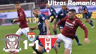 Rezumat Rapid Bucuresti - UTA Arad 29.01.2022 | Duelul Galeriilor | Incidente si Mesaje | @Rapid1923