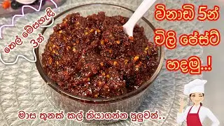 කෘතීම රසකාරක, සෝස් වර්ග නැතුව හදන, ඔර්ඡිනල් චිලි පේස්ට්..🔥👌| රයිස්, කොත්තු එක්ක කන්න නියමයි.😋♥️