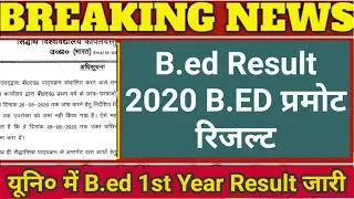 B.ED Promote Result 2020 // B.ed 1st Year Result 2020 // CCSU AKTU Siddhartha Uni CSJMU RMLAU BBAU//