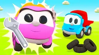 Bebekler i&ccedil;in &ccedil;izgi film - K&uuml;&ccedil;&uuml;k kamyon Leo pembe araba Lea ile tanışıyor!