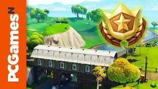 Fortnite: where to search between a covered bridge, waterfall, and the 9th green