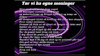 Poem T&oslash;r vi ha egne meninger  Odd Arne husum lyric