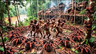 Korowai Tribe vs Giant Spiders | Battle for Survival in the Jungle