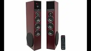 Rockville TM150C Powered Home Theater Tower Speaker System &ndash; 1000W Peak Power, Dual 10