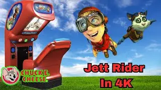Chuck E Cheese Jett Rider в 4K: Все аттракционы (симулятор американских горок Chuck E Cheese)
