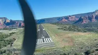 Landing on Sedona Runway 03 in a Remos GX Lightsport