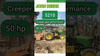 John Deere  5210 / 50 hp tractor  creeper gear performance / Red banana tree mulcher