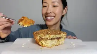 Coffee Crumble Cake with Ice Cream | Mukbang | ASMR | Eating Sounds