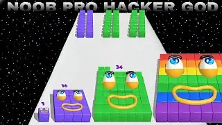 Wow Amazing Gameplay🔑🎮 NOOB VS PRO VS HACKER VS GOD   in Number Blocks