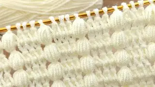 Fantastic  🤌 Very easy and flashy Tunisian crochet baby blanket model in white for beginners