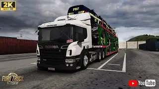 ETS2.1.57 SCANIA P380 NA CEGONHA TRANSPORTANDO VIATURAS DA POLICIA FEDERAL DO PORTO DE PARANAGU&Aacute;