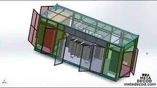 Custom design service for a 3D CAD model of a transformer station inside a container